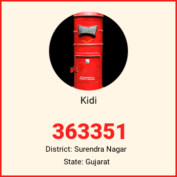 Kidi pin code, district Surendra Nagar in Gujarat