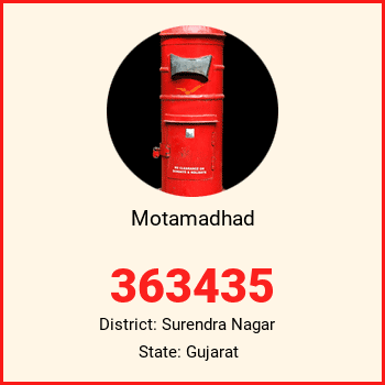 Motamadhad pin code, district Surendra Nagar in Gujarat