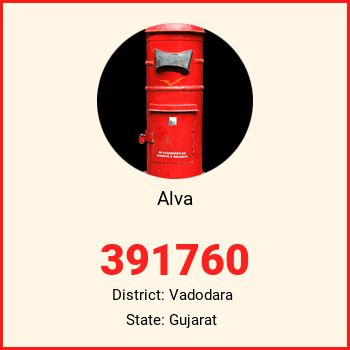 Alva pin code, district Vadodara in Gujarat