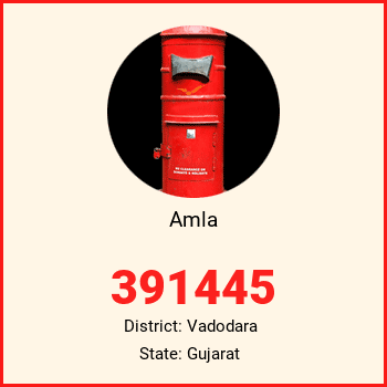 Amla pin code, district Vadodara in Gujarat
