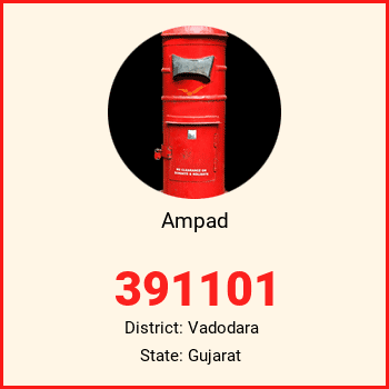Ampad pin code, district Vadodara in Gujarat