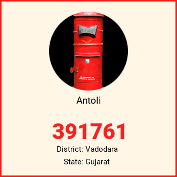 Antoli pin code, district Vadodara in Gujarat