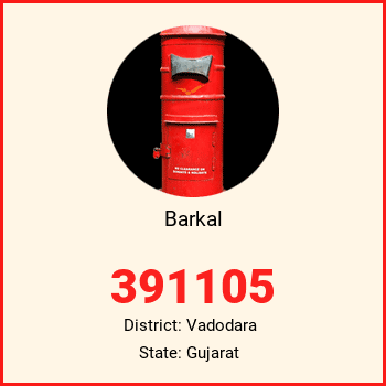 Barkal pin code, district Vadodara in Gujarat