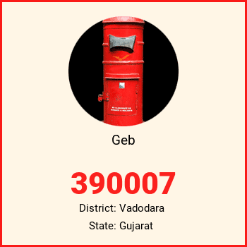 Geb pin code, district Vadodara in Gujarat