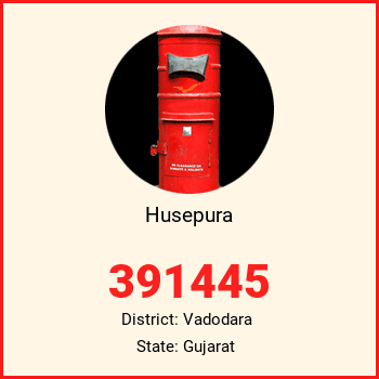 Husepura pin code, district Vadodara in Gujarat