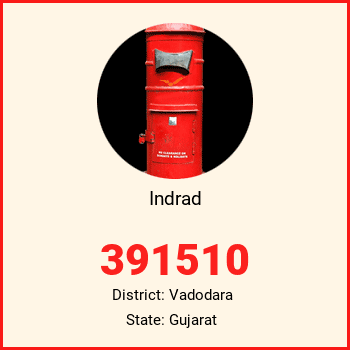 Indrad pin code, district Vadodara in Gujarat