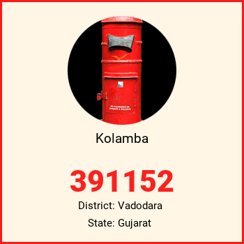 Kolamba pin code, district Vadodara in Gujarat