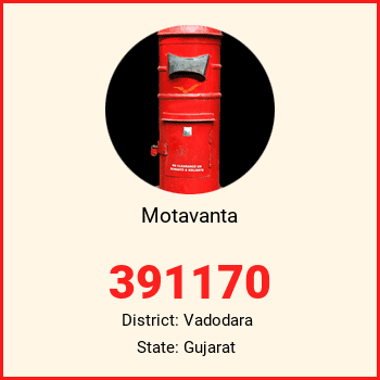 Motavanta pin code, district Vadodara in Gujarat