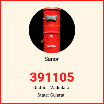 Sanor pin code, district Vadodara in Gujarat