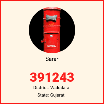Sarar pin code, district Vadodara in Gujarat