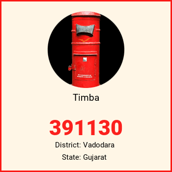 Timba pin code, district Vadodara in Gujarat