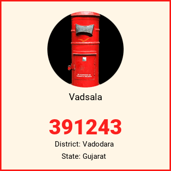 Vadsala pin code, district Vadodara in Gujarat
