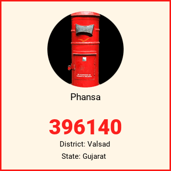 Phansa pin code, district Valsad in Gujarat