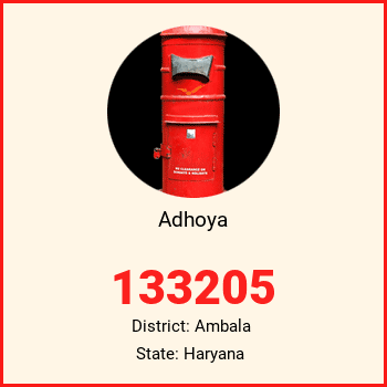 Adhoya pin code, district Ambala in Haryana