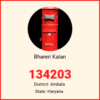 Bhareri Kalan pin code, district Ambala in Haryana