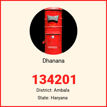 Dhanana pin code, district Ambala in Haryana