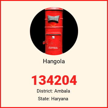 Hangola pin code, district Ambala in Haryana