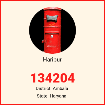 Haripur pin code, district Ambala in Haryana
