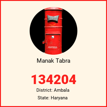 Manak Tabra pin code, district Ambala in Haryana