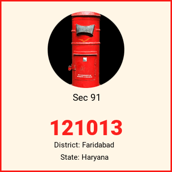 Sec 91 pin code, district Faridabad in Haryana