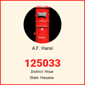 A.F. Hansi pin code, district Hisar in Haryana