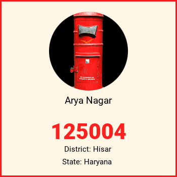 Arya Nagar pin code, district Hisar in Haryana