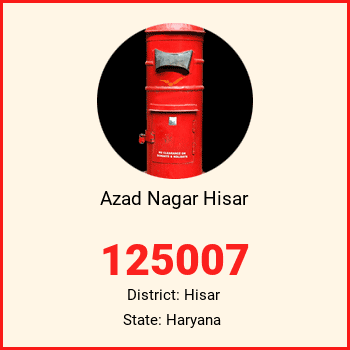 Azad Nagar Hisar pin code, district Hisar in Haryana