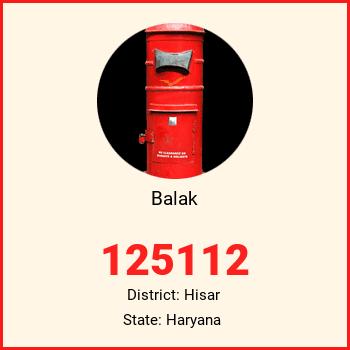 Balak pin code, district Hisar in Haryana