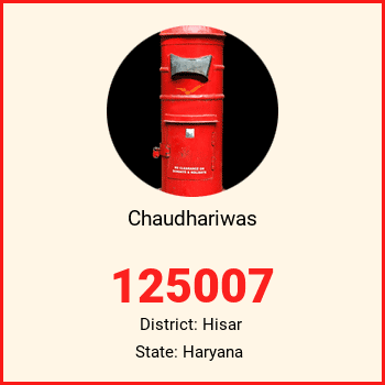 Chaudhariwas pin code, district Hisar in Haryana