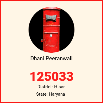 Dhani Peeranwali pin code, district Hisar in Haryana