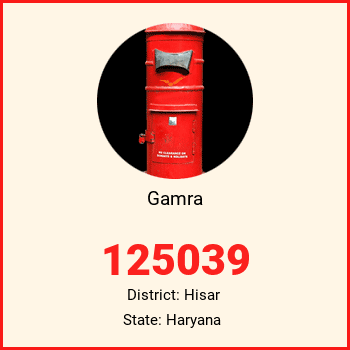 Gamra pin code, district Hisar in Haryana