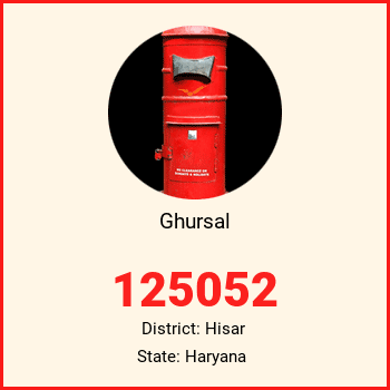 Ghursal pin code, district Hisar in Haryana
