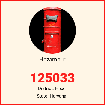 Hazampur pin code, district Hisar in Haryana
