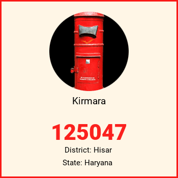 Kirmara pin code, district Hisar in Haryana