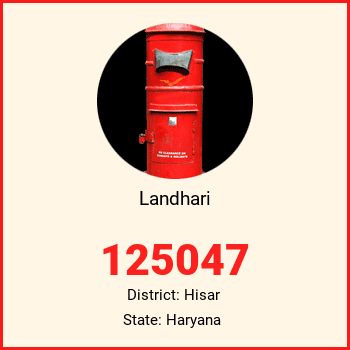 Landhari pin code, district Hisar in Haryana