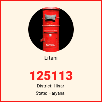 Litani pin code, district Hisar in Haryana