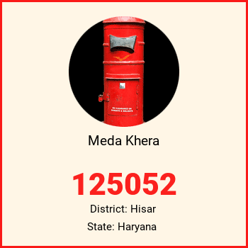 Meda Khera pin code, district Hisar in Haryana