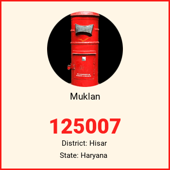 Muklan pin code, district Hisar in Haryana