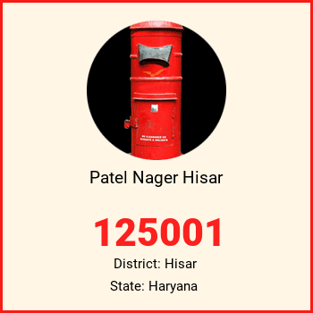 Patel Nager Hisar pin code, district Hisar in Haryana