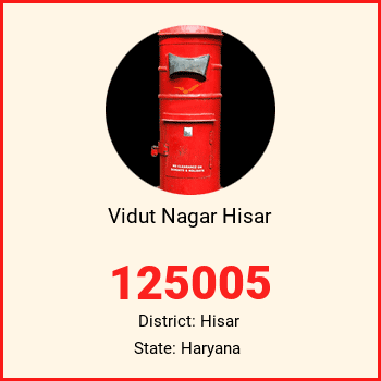 Vidut Nagar Hisar pin code, district Hisar in Haryana