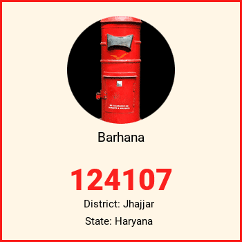 Barhana pin code, district Jhajjar in Haryana