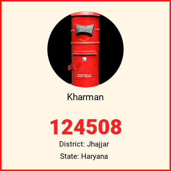 Kharman pin code, district Jhajjar in Haryana