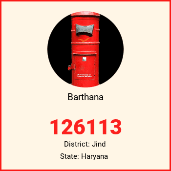 Barthana pin code, district Jind in Haryana