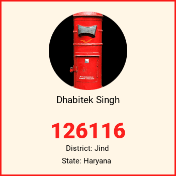 Dhabitek Singh pin code, district Jind in Haryana