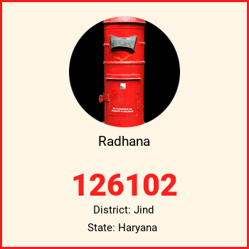 Radhana pin code, district Jind in Haryana