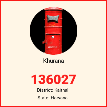 Khurana pin code, district Kaithal in Haryana