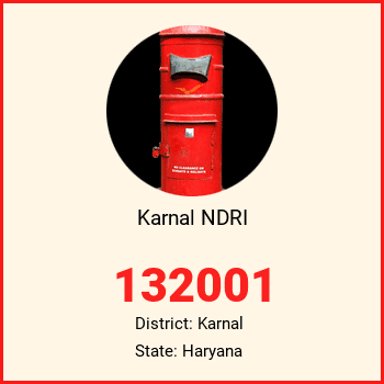 Karnal NDRI pin code, district Karnal in Haryana