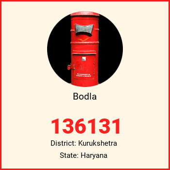 Bodla pin code, district Kurukshetra in Haryana