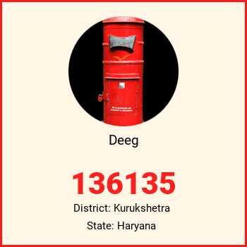 Deeg pin code, district Kurukshetra in Haryana