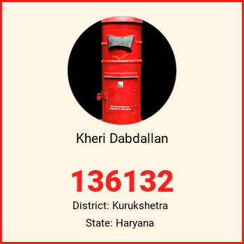 Kheri Dabdallan pin code, district Kurukshetra in Haryana